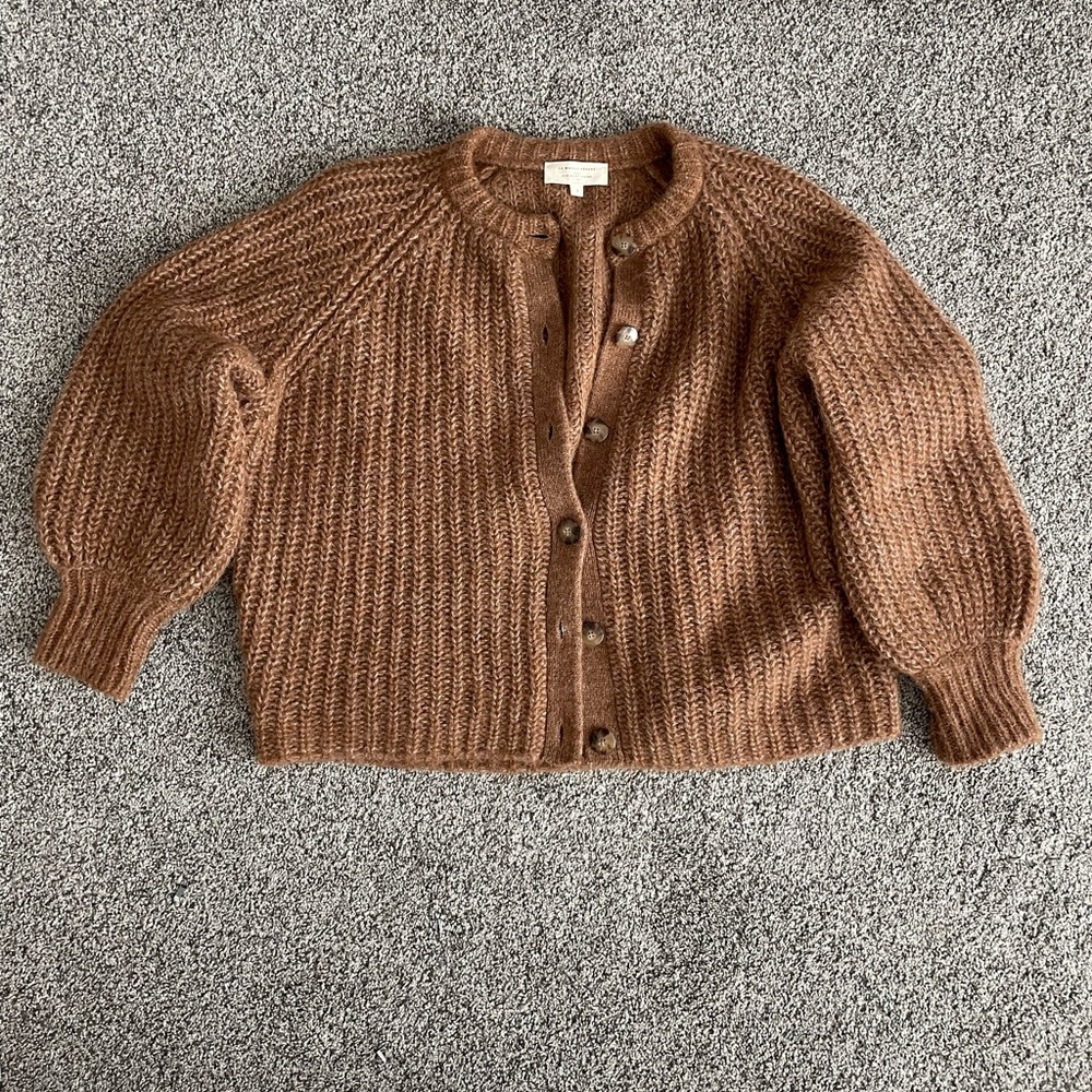 Sézane Emile Cardigan - Mottled Camel